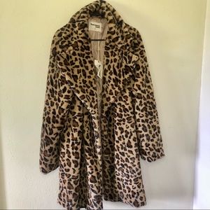 Savanna Jane Faux Fur Leopard Trench Coat